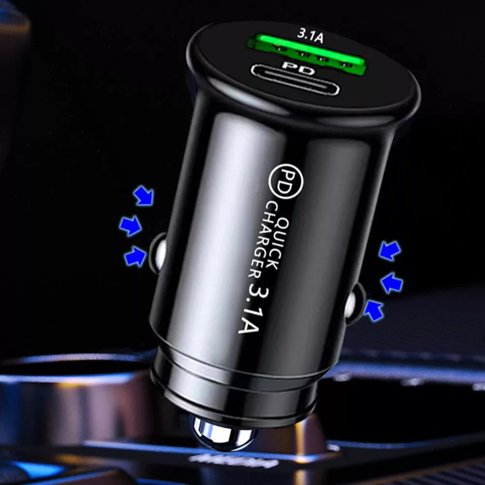 USB C Car Charger 40W Super Mini IsoTeck Fast USB 3.1 Car Charger Adapter PD&QC