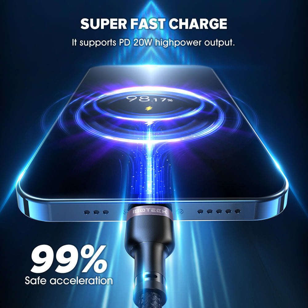 IsoTeck USB C to Lightning Cable, 3.3 feet/1m  [Apple MFi Certified]